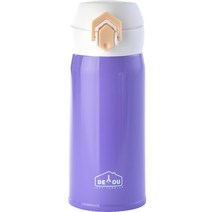디유 비비드 스테인레스 원터치 2중 진공 보온병, 퍼플, 350ml