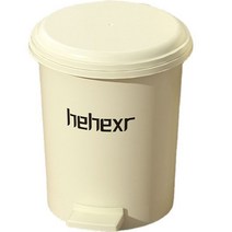 더자카 인테리어 페달형 원통 휴지통 12L FREE, 아이보리, 1개