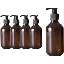 펌프 로션 샴푸 공병 용기 300ml, 갈색(용기), 5개