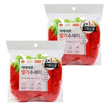 롯데이라이프 아크릴 필름 딸기 수세미, 2개, 3개입