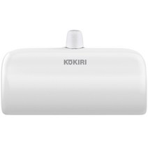 코끼리 PD 고속 미니 퀵 일체형 보조배터리 5000mAh 애플8핀, 화이트, KPB-M5000PL
