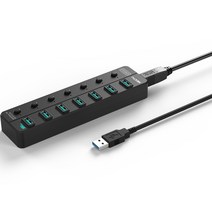 넥스트유 유전원 7포트 USB3.2 10G 멀티허브 NEXT-807U3-10G, 혼합색상