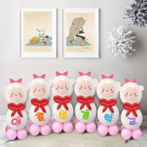 와우파티코리아 여름성경학교 귀요미 양기둥 풍선 세트, 혼합색상, 1세트