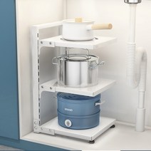 다니엘앤로사 후라이팬 접시 냄비 정리 거치대, 화이트, 3단
