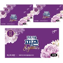피죤 리치퍼퓸 시그니처 건조기용 시트형 섬유유연제 미스틱 레인 본품 40p, 6개, 40매