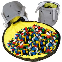 원더파파 캐릭터 탈부착 장난감 레고 정리함 2p, 토끼(그레이)