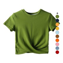 안다로미 여성용 썸머비치라운드 크롭 반팔 티셔츠