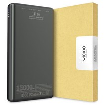 빅쏘 큐란 USB PD C타입 고속 충전 보조배터리 15000mAh, QURAN_Q15, 블랙