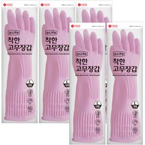 롯데이라이프 착한 고무장갑 대, 핑크, 5개