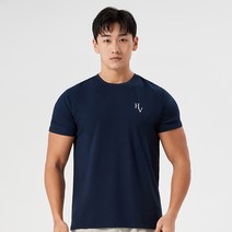 허그본 남성용 데일리 머슬핏 HV 반팔 티셔츠 무지라인