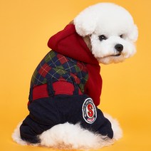 도그아이 반려견 골덴 올인원, 빨강