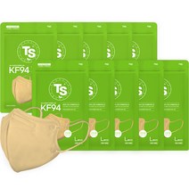 TS 가드 티마 컬러 새부리형 마스크 대형 KF94, 5개입, 10개, 베이지