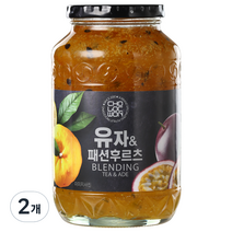 초록원 유자 앤 패션후르츠 액상차, 1kg, 2개