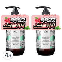 플루 데일리 스크럽 바디워시 라즈베리민트, 500g, 4개