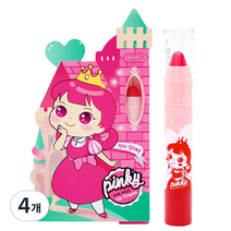 핑크공주 핑키 립크레용 어린이 립스틱 2.5g, 01 블링레드, 4개