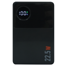 로롬 22.5W 고속충전 LCD 잔량표시 미니 보조배터리 10000mAh, 955465-1S2P, 블랙