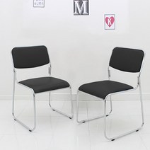 오에이데스크 고정식 크롬라운딩의자, 블랙(OD015)