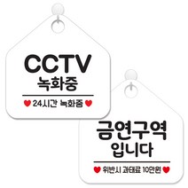 제제데코 매장 안내 표지판 2종 세트 화이트판 오각 20cm, 041CCTV녹화중24, 287금연구역입니다, 1세트
