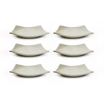 광주요 캐주얼라인 연갈빛 원형사각접시, 6개입