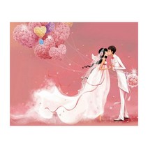 케이엠엘리 3D 달콤한결혼 보석십자수 50 x 40 cm, 혼합색상, 1개