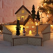 [쿠팡수입] LED 인테리어 조명 우드 장식 조형물 크리스마스 별케익, 혼합색상