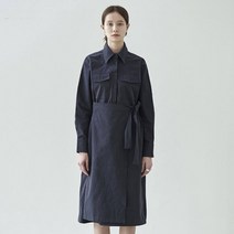 아르세 하프 랩 셔츠 원피스