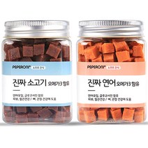 페페로니 반려견간식 오메가3 져키 연어 180g + 소고기 180g, 1세트