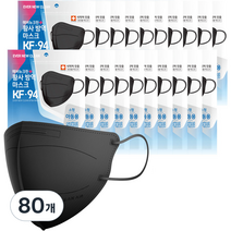 에버뉴크린 새부리형 황사방역마스크 소형 KF94, 5개입, 80개, 블랙