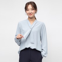캐럿 여성용 타이 브이넥 블라우스