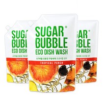 슈가버블 친환경 주방세제 트로피칼 펀치 리필, 3개, 1.2L