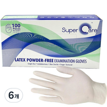 슈퍼케어 라텍스장갑 M, 중(M), 6개