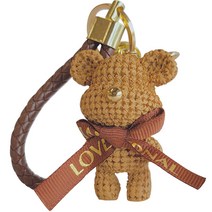 뷰씨 곰돌이 인형 자동차 키링, 브라운, 1개