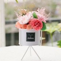 아스파시아 리크레스 센터피스 카네이션 비누꽃 + 상장카드 세트, 핑크, 1개