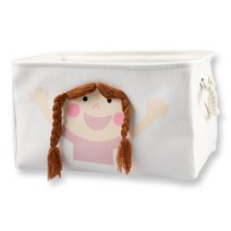 패브릭 정리함 수납 바구니 정리하는 딸