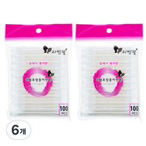 리빙웰 개별포장종이면봉, 100개입, 6개