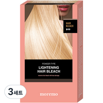 모레모 라이트닝 헤어 블리치 탈색제 1제 10g x 2p + 2제 30ml x 2p + 헤어 트리트먼트 미라클 투엑스 7ml 세트, 3세트, 80g