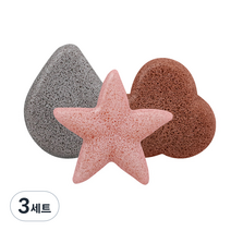 마더케이 유아용 퓨코코 목욕 곤약스펀지 3종 세트, 코랄핑크, 3세트