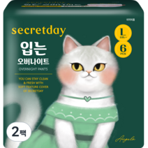 시크릿데이 입는 오버나이트 에디션 대형, 팬티형, 6개입, 2팩