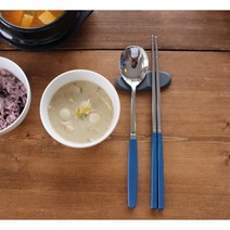 마호커트러리 성인용 한식수저 2종세트 코발트블루, 1세트