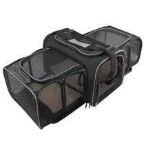 도그아이 강아지 확장형 이동 가방, 그레이