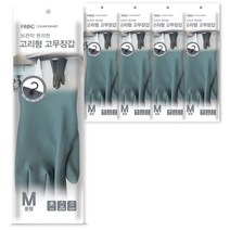 프로그 고리형 고무장갑 중형, 그레이, 중(M), 5개