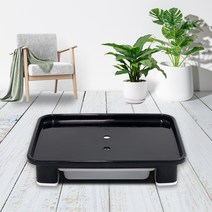 화분월드 고정식 서랍형 직사각 화분받침대, 반타블랙