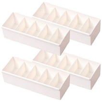 이즈리빙 칸칸칸 연결형 서랍정리 칸막이 속옷정리함 5칸, 아이보리, 4개 상품 이미지