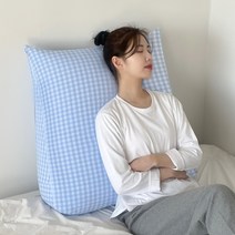 집앤콕 삼각 등받이 쿠션 봄체크, 소라