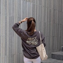 큐니걸스 여성용 멀시 앞뒤 레터링 긴팔티