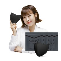 비움 보건용 마스크 소형 KF94, 25매입, 4개, 블랙