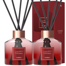 쿤달 퍼퓸 디퓨저 홀리데이 에디션 200ml 2개 + 섬유스틱 14개, 블랙체리향, 1세트