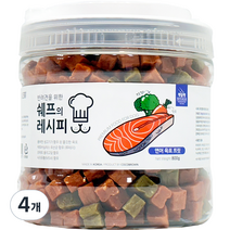 펫슐랭 강아지 쉐프의 레시피 트릿 800g, 연어육포, 4개