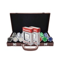 다싸몰 다이스칩 카지노칩 브라운 케이스 + JPNA카드 2벌 300P 세트, 브라운(케이스), 랜덤발송(사각칩)