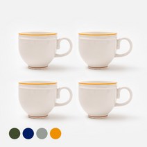 쓰임 레트로 라인 머그, 샌드베이지, 4개